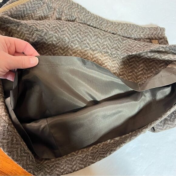 J. Crew Wool Blend Mini Brown Skirt  With Pockets Size 6 - Picture 16 of 16